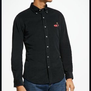 Ralph Lauren Bear Race Car Black Corduroy Shirt